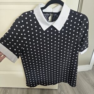 Collared Blouse (Polka Dot)